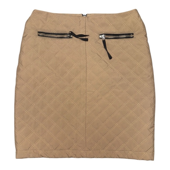 Tan Pencil Mini Skirt for Work - Picture 2 of 5